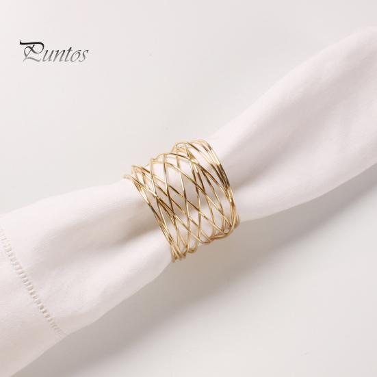6Pcs/Set Wire Winding Napkin Ring Luxury Golden Elegant Metal Dinner Napkin Holder Buckle Wedding Party Hotel Restaurant Table Decoration