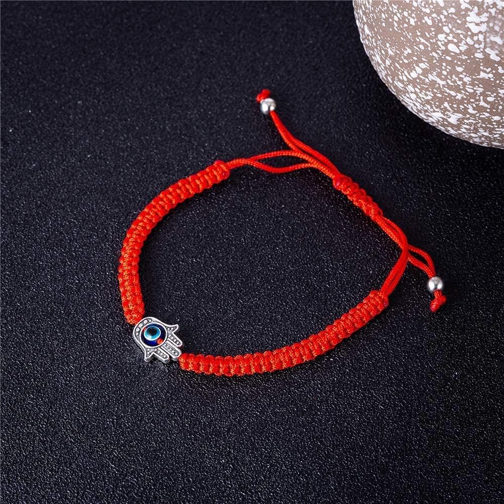 MagiDeal Red String Kabbalah Evil Eye Charm Bracelets for Protection and Luck Adjustable Hand-Woven Red Cord Thread Friendship Bracelet Amulet