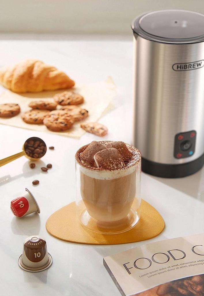 HiBREW M3A 4v1 napěňovač mléka, plně automatický ohřívač mléka, napěňování za studena/horká, kapacita napěnění 130 ml