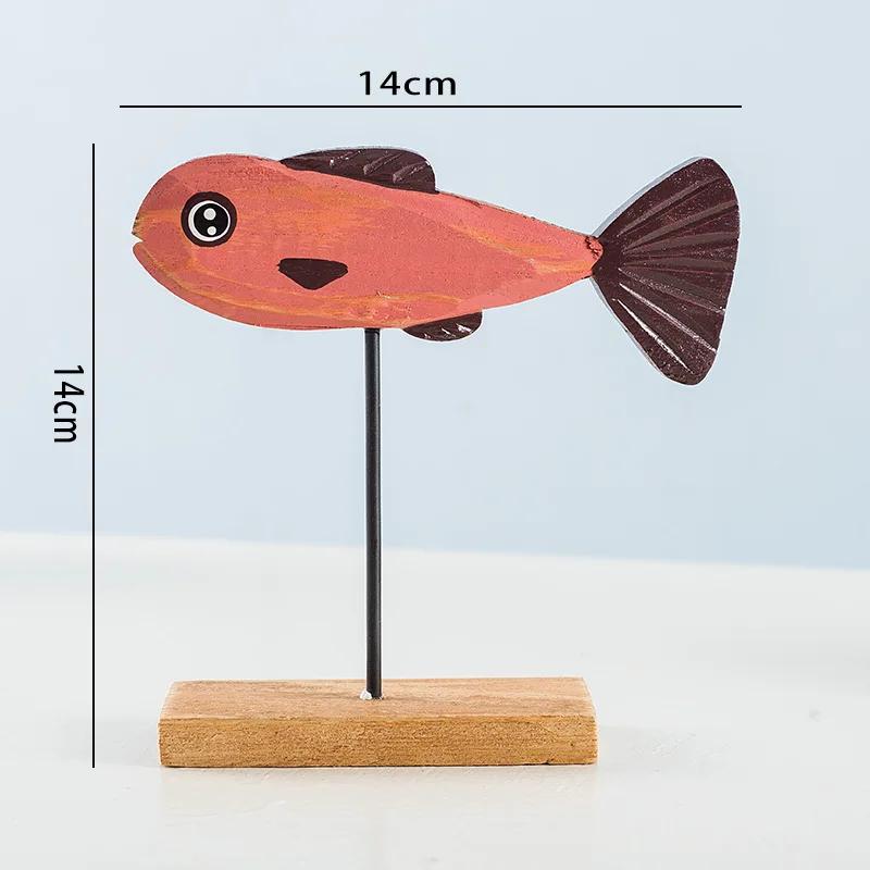 Vintage Vintage Wooden Fish Ornaments Home Decoration Props Bedrooms Living Rooms Tabletops Counters Solid Wood Decorations