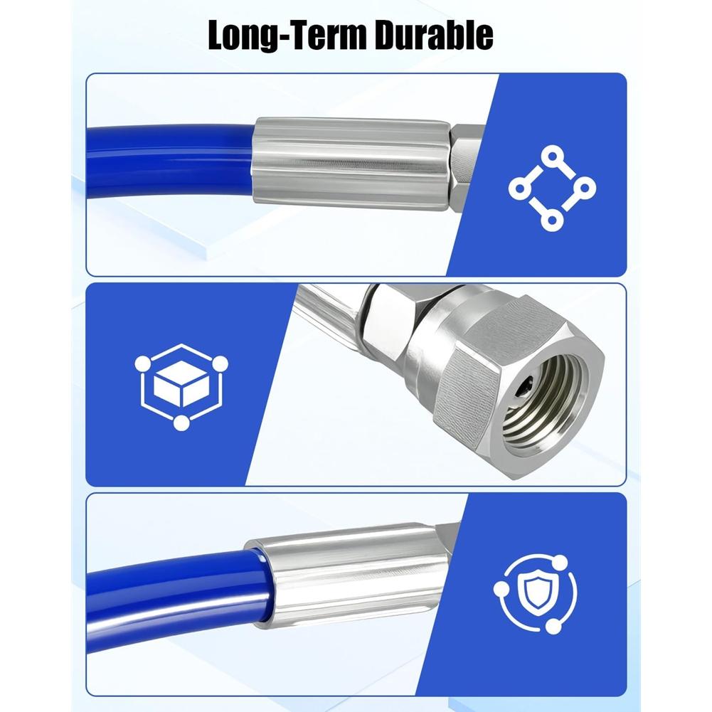 

A84E-1 Pcs 20 Whip Hose Fit For 390 395 490 495 Airless Paint Sprayers, Painting Spraying Hose, Blue