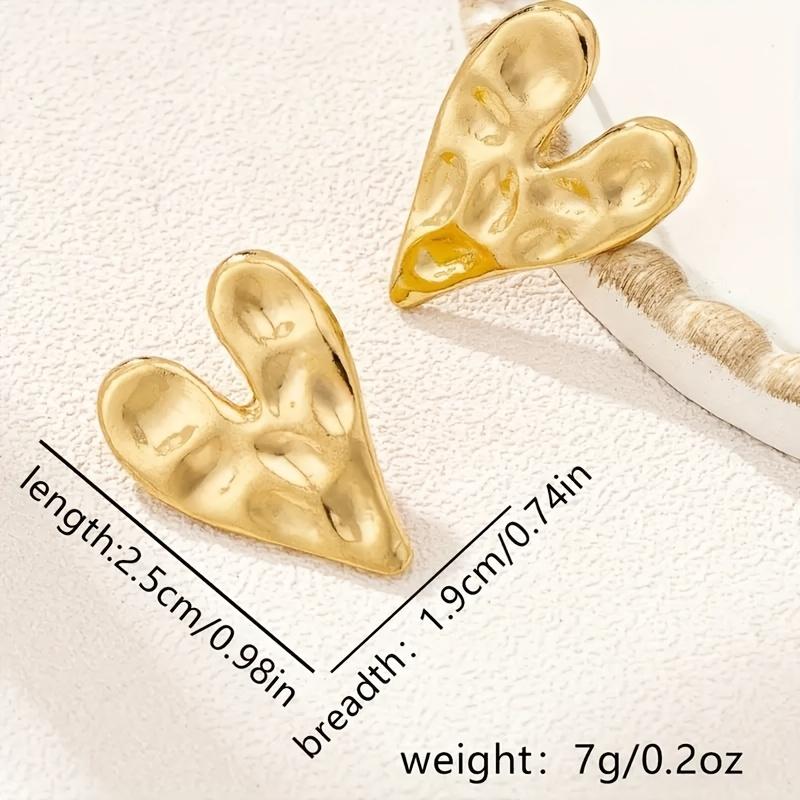 1 Pair Women's Fashion Earrings Vintage Simple Classic Irregular Heart Leopard Print Style Suitable for Gifting Daily Versatile No Card