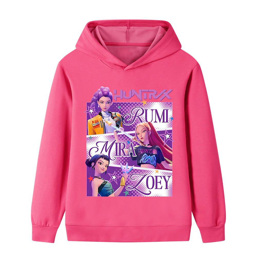 B1199 Kids Boys Girls Kpop Rumi Zoey Mira Print Long Sleeves Hoodie