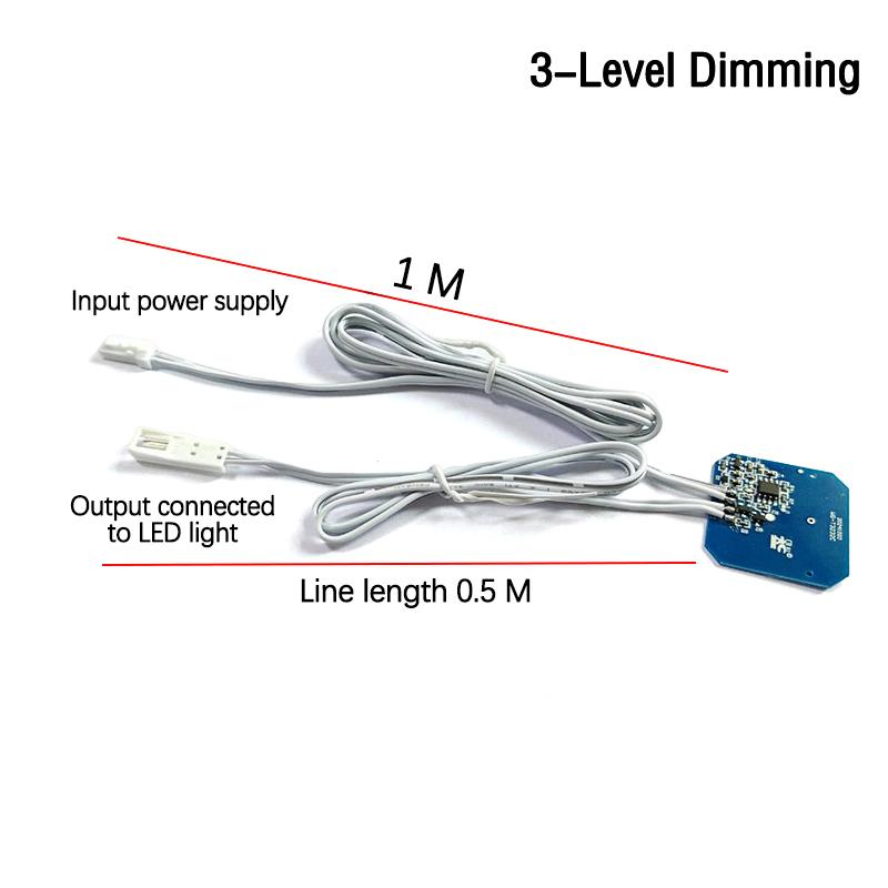 Adjustable Touch Switch 5-24V 3A- Wood/Glass/Acrylic Penetration, Hand-Sweep Sensor For Smart Closet/Office LED Lighting