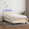 VidaXL Bed Slatted Base with Mattress and LEDs, Upholstered Bed, Single Bed, Adult Bed for Indoor Bedroom, 3133274