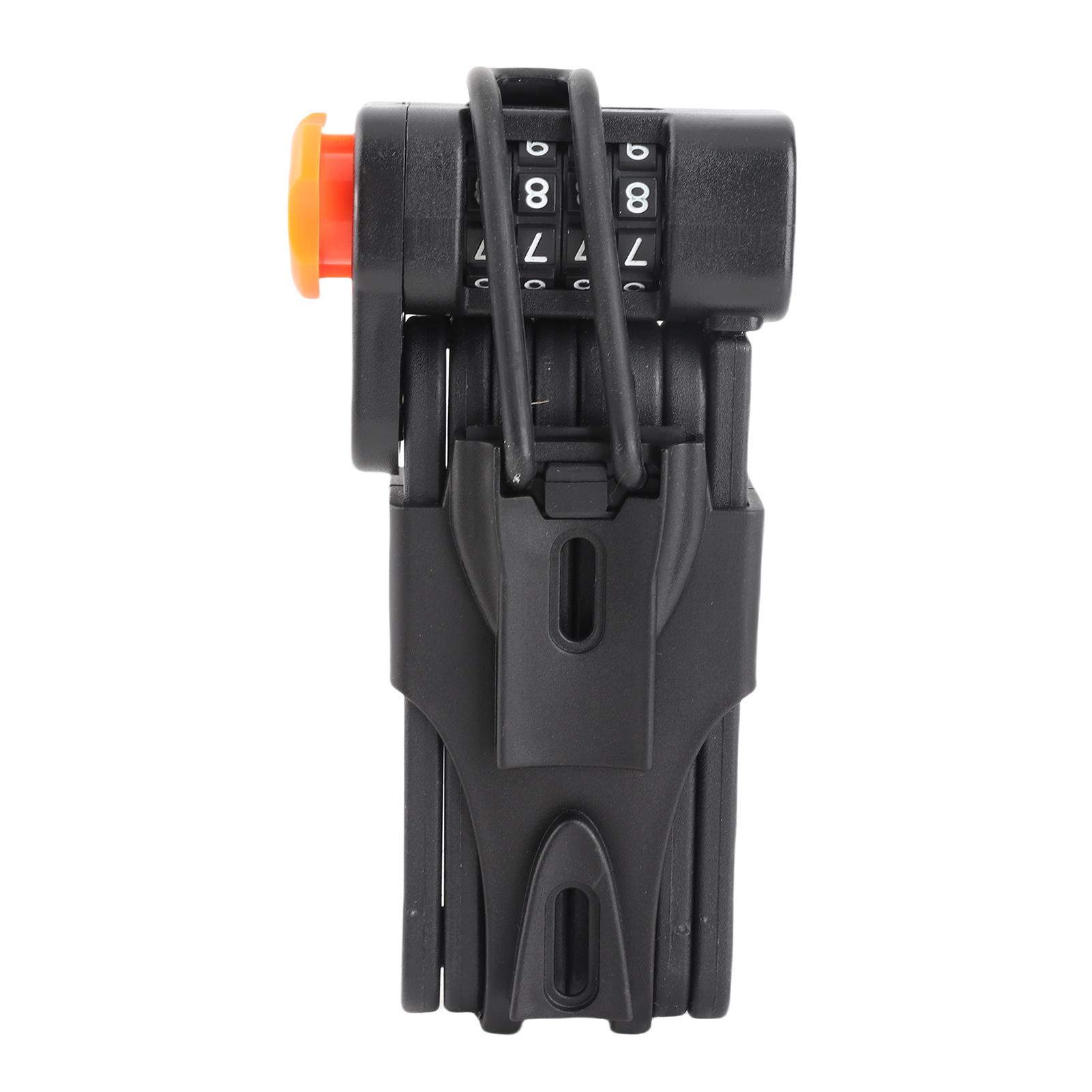 Shoemst Black Bike Lock Combination Secure Two Bikes Anti Theft Combination Folding Lock Alloy Crafted Password Convenient And