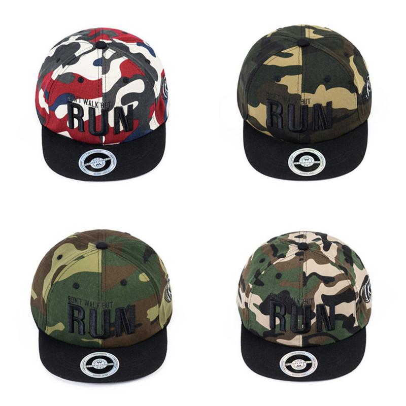New Cool Children Kids Cotton Baseball Cap Four Season Run Embroidery Snapback Cap Outdoor Camouflage Boy Girl Hip Hop Cap Hat