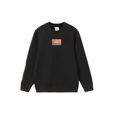 Futter Rundhals Sportpullover Sweatshirt Herren Sweatshirt Schwarz AWDR945-1