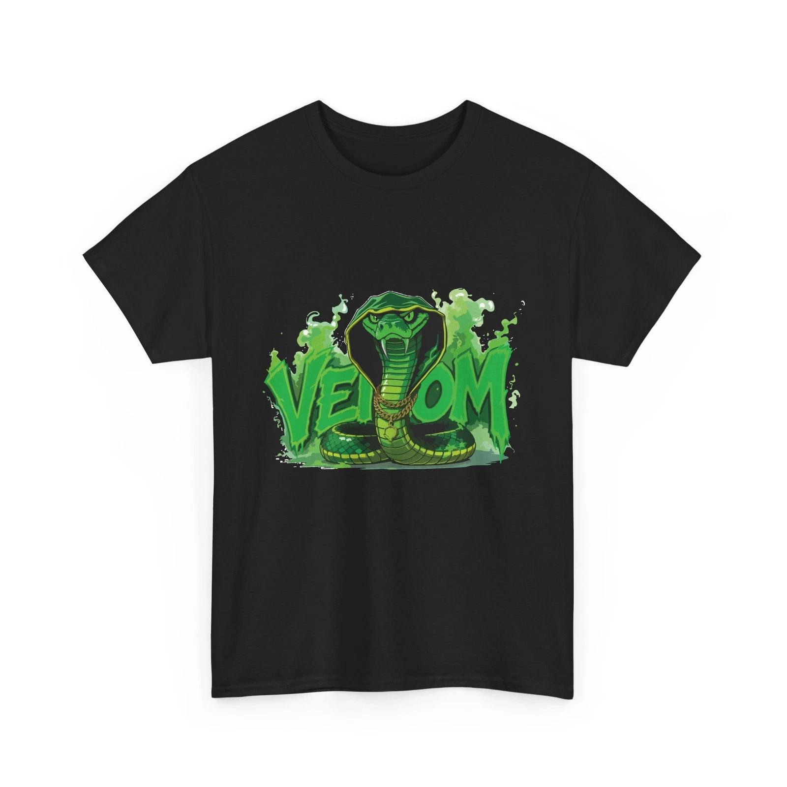 Venom Cobra Graphic T-Shirt Green Snake Graffiti Streetwear Tee 2XL