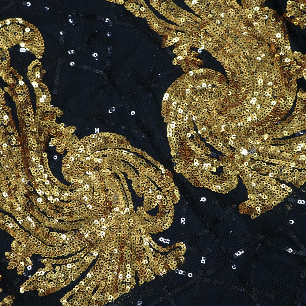 Women's Fashionable Sequined Long-sleeved Body-hugging Fishtail Dress and Slimming Dress