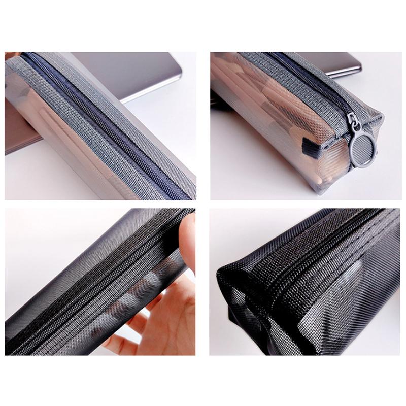Makeup Pouch Lipstick Makeup Brush Storage Bags Student Transparent Mesh Pencil Case Ins Travel Cosmetic Organizer For Women