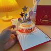 3D Musical Birthday Card with Luminous Cake Design for Boyfriend or Girlfriend
