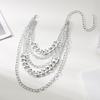 Thick Layering Cuban Link Chain Necklace Punk Neckchain Jewelry For Women Alloy Daily Wear Night Out