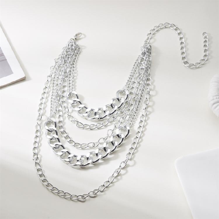 Thick Layering Cuban Link Chain Necklace Punk Neckchain Jewelry For Women Alloy Daily Wear Night Out