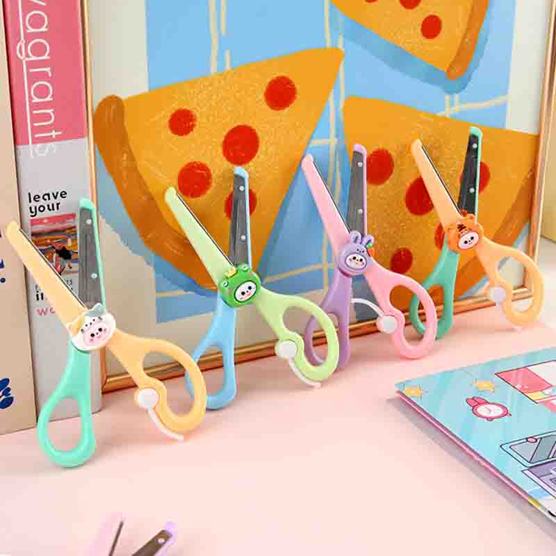 Cartoon Small Animal Scissors Handmade Kindergarten Round Head Scissors For Art Class Children Pupils Safe Without Hurting Hands