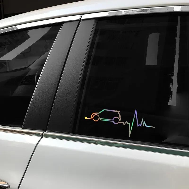 Auto Fenster Herzschlag Aufkleber Grafik Vinyl Decal Auto Tuning Dekoration Für MINI Cooper S JCW One D R55 R56 F55 F56 R60 F60