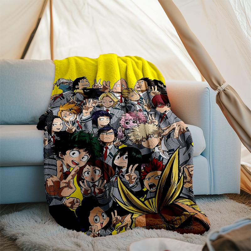 My Hero Academia Theme Printed Blanket - Perfect for Couch, Bed, Travel & Outdoor Use | Machine Washable, Cozy & Durable.