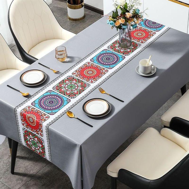 Oval & Rectangular Wash-Free Tablecloth - New Chinese Style for Coffee & Dining Tables