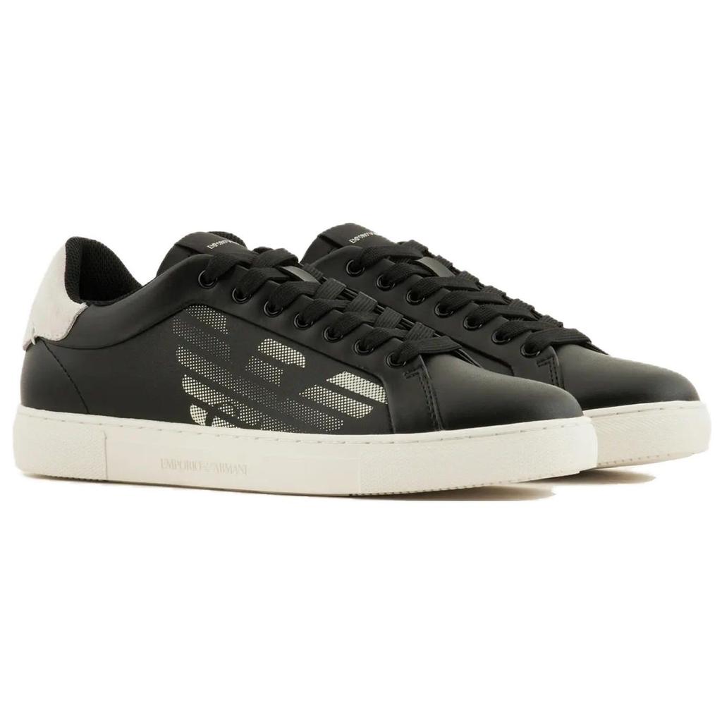Emporio Armani Leather Versatile Fashion Low-Top Sneakers Women sneakers Black White X3X146XR098N814