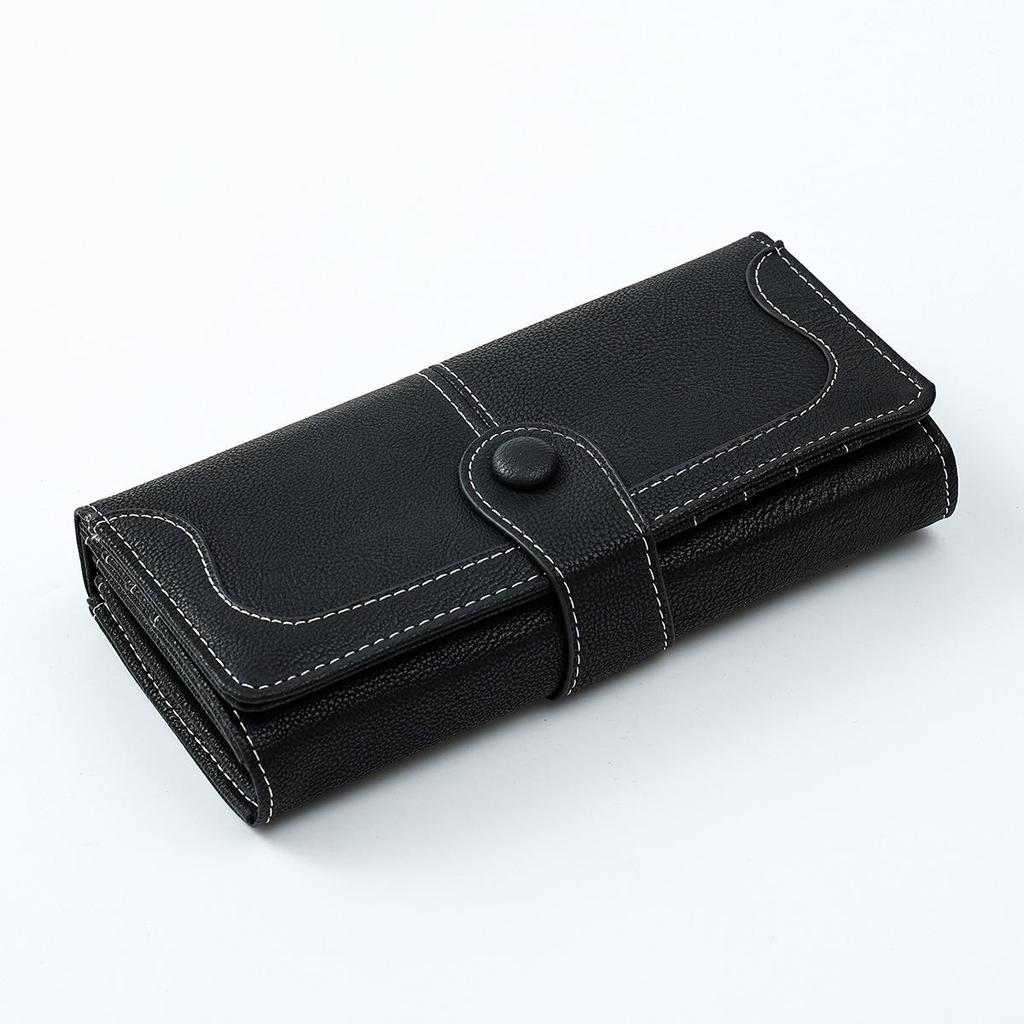 Women's Frosted PU Long Wallet Clutch - Large Capacity, Multi-purpose Card Holder