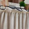 Short Kitchen Curtains Half Window Black Trim Beige Striped Sheer Voile Japanese Style Privacy Partition for Home Cafe Curtains