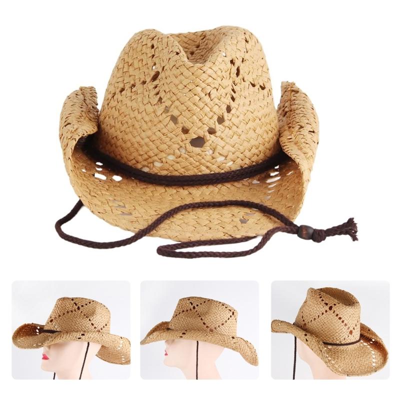 Cowboy Hat Western Wide Brimmed Straw Hat for Women Men Casual Wear Western Fedoras Men Women Unisex Wear