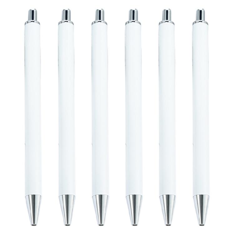 6Pcs Retractable Ballpoint Pen Office Signing Pen for Office School, 1.0mm Pen Tip Smooth to Write серебряный