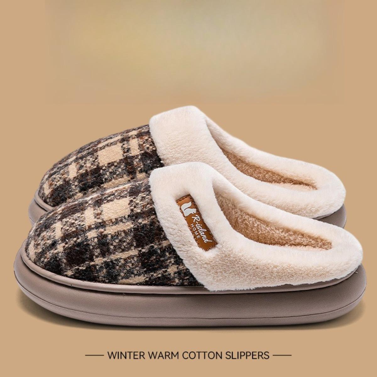 

Хлопковые тапочки, Женские, Домашние, Обувь на толстой подошве, Теплые тапочки, Плюшевая обувь, Парные хлопковые тапочки 40-41 коричневый