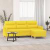 Vidaxl 3-Seater Sofa with Footstool, Light Yellow, 180 Cm, Fabric