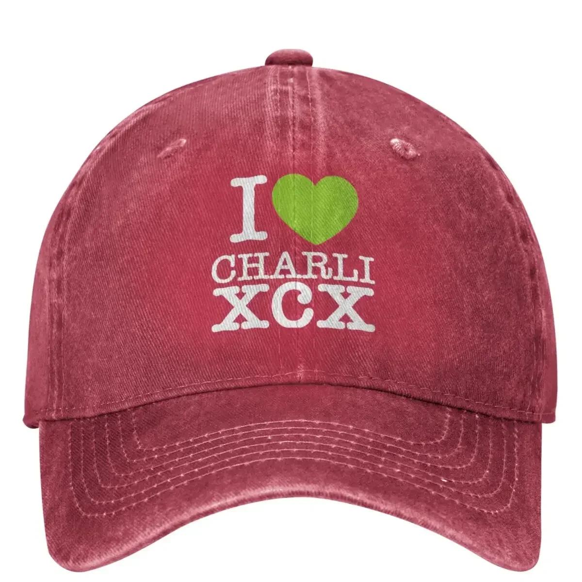 I Love Charli XCX Denim Baseball Cap Brat Kpop Rock Hip Hop Hats Summer Unisex Adult Trendy Sunshade Baseball Caps One Size