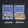DRELD 100pcs 8*10mm Brass Cabinet Door Luggage Mini Hinge Cupboard Door Decorative Hinges for Jewelry Wood Box +Nail+Storage Box
