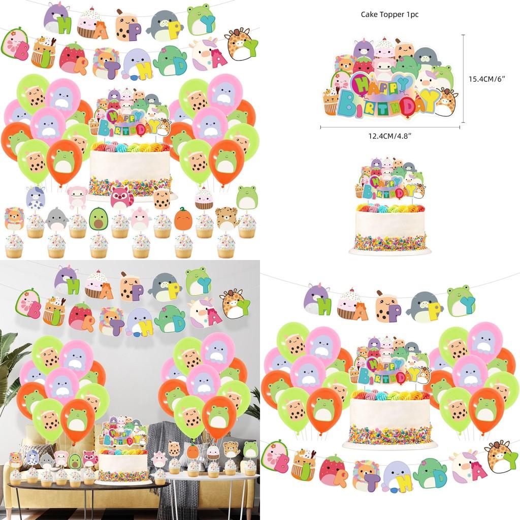 Squishmallows Birthday Party Kit For Kids Includes Cake Topper Balloons And Banner