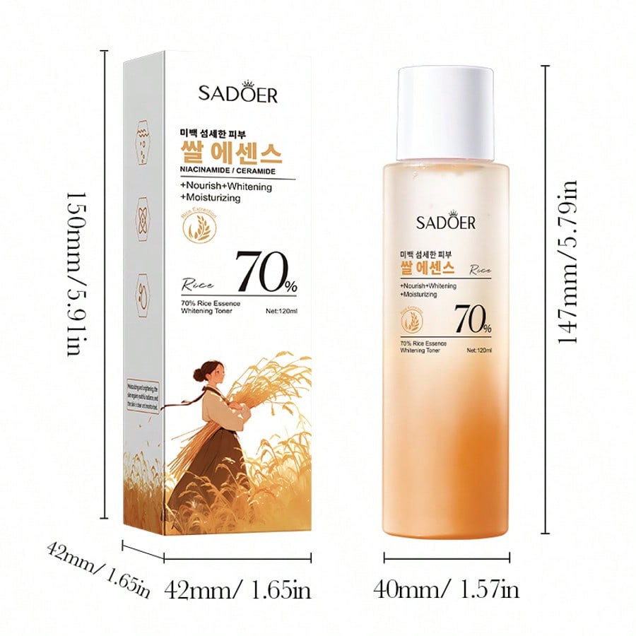 1PC 120ml Rice Essence Toner,Moisturizing And Nourishing Skin,Enhance Skin Radiance,Silky Smooth,Bea