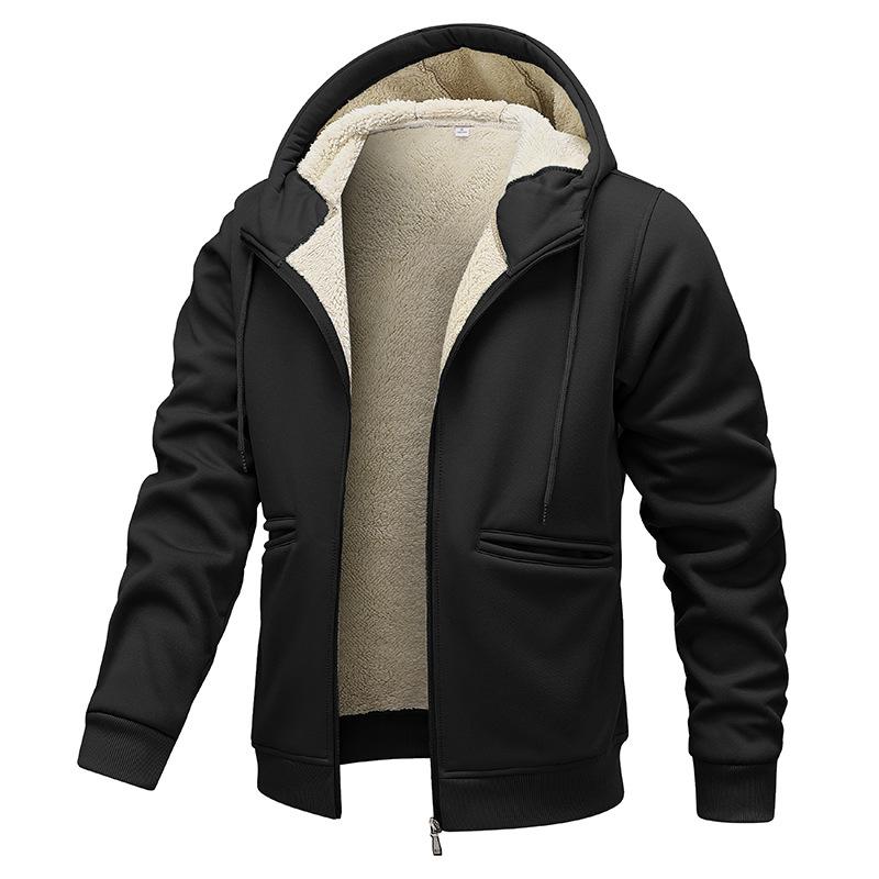Casual Thermal Jackets for Men Winter Warm Heavyweight Fleece Hoodie Jacket Warm Thick Coats Outerwear Men's Hooded Outdoor Sport Jackets