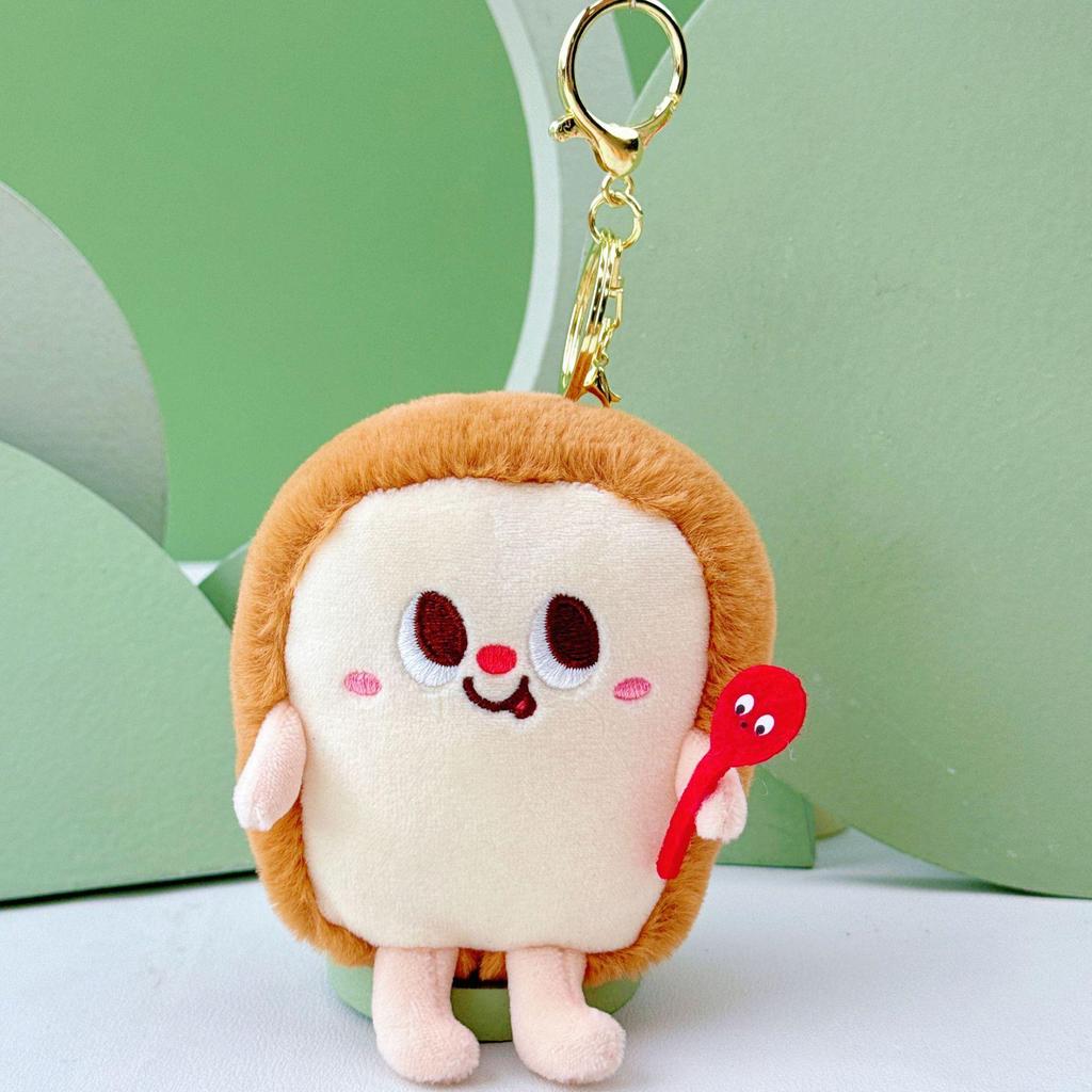 Cartoon Plush Pendant: Hamburger, Hot Dog, Chicken Leg & Cute Fries - Small Doll for Claw Machine or Schoolbag Decoration