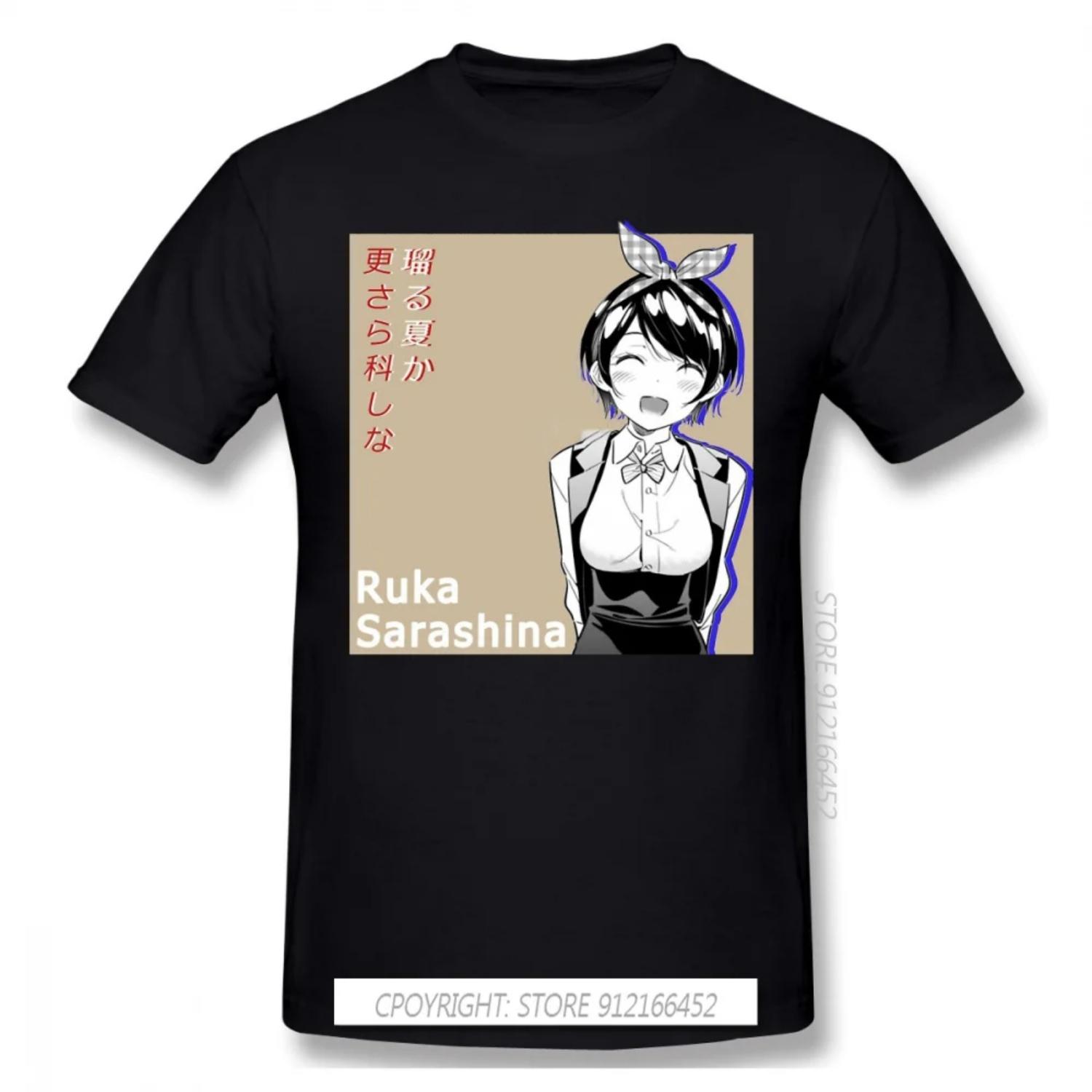 

Men Rent A Girlfriend Kazuya Chizuru Mizuhara Anime T-Shirt Funny Tops Ruka Sarashina Pure Cotton Tee Harajuku TShirt S чёрный
