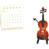 Wooden Miniature Violin with Stand, Bow and Case, Mini Musical Instrument, Dollhouse Model Miniature Home Decoration (3.15")