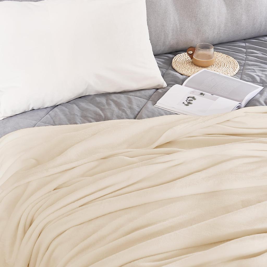 NICETOWN Flannel Winter Blanket, Single Size, Warm, Anti-Static, Washable, Microfiber, 140*200cm ...