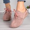 Women's Wedge Heel Sandals Half Slippers Lace Up Pattern Hollow Headed Women's Slippers Summer