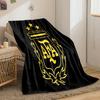 Black and Gold AFA Logo Designed Flannel Blanket for Bedroom, Living Room, Sofa, and Nap