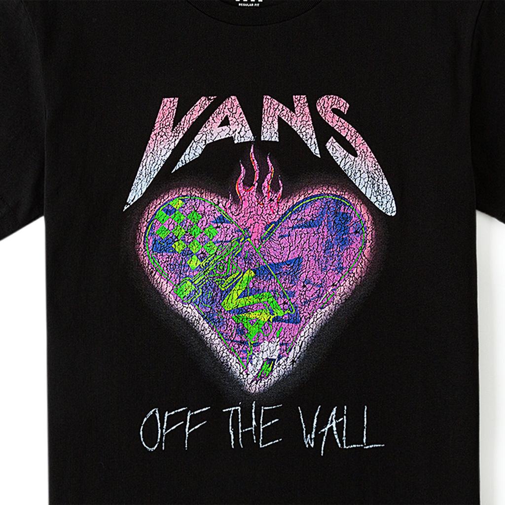 Vans Love Letter Print Round Neck Pullover Short Sleeve T-Shirt Women Tops Black VN000KPEBLK