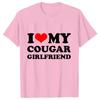 Letní pánské tričko I Love My Cougar Girlfriend Trička s krátkým rukávem Módní oversize tričko Vtipné oblečení Ležérní Harajuku Topy