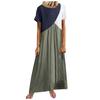 Women's Summer Fashion   Contrast Color Stitching Skirt Large Size Dress