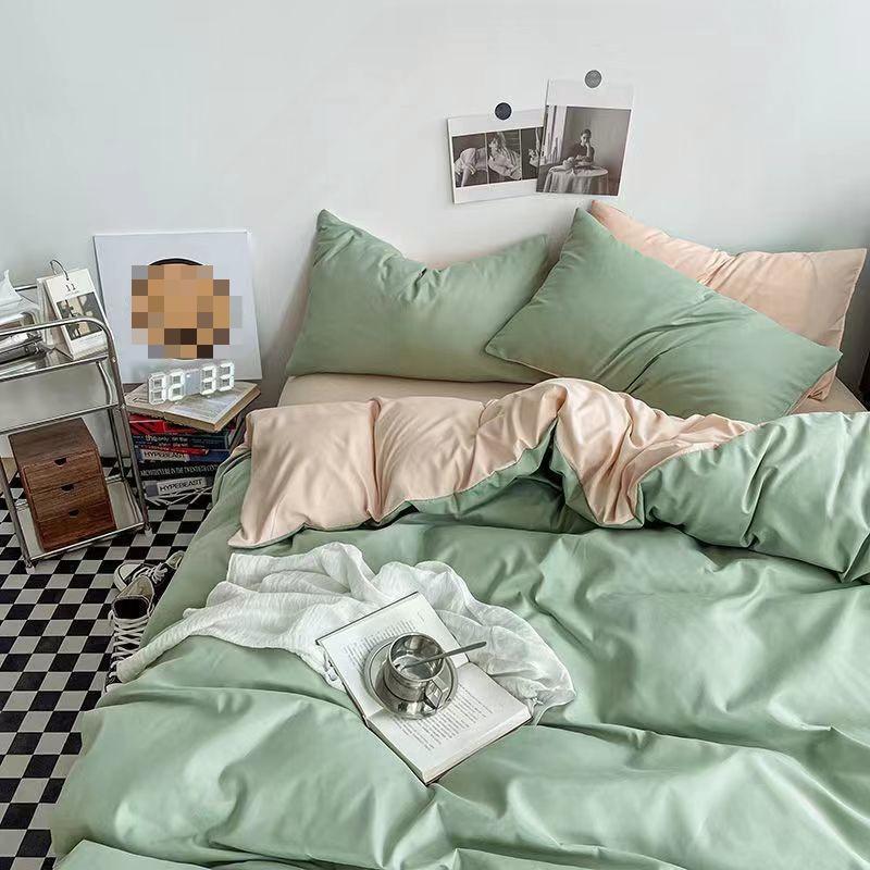 Modern Minimalist Solid Color Bedding Set Single Person Duvet Cover in Student Dormitory Four Seasons General Large Size Double Bedsheets Home Textile