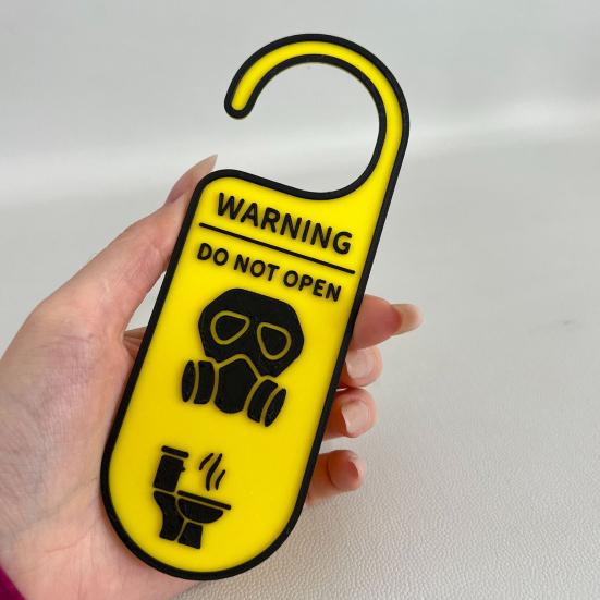 Toilet Door Knob Hanger Single-Sided Do Not Open Bathroom Door Warning Sign All Standard Doors Handle Hanging Decoration