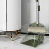 Two-Piece Transparent Plastic Broom and Dustpan Set with Non-Stick Soft Bristles