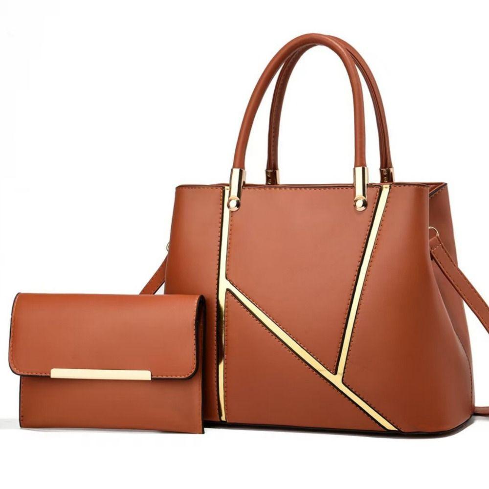 High Quality PU Leather Ladies Hand Bags Big Size Handle Design Leather Shoulder Bag Shoulder Strap Big Tote Handbag Women Girls
