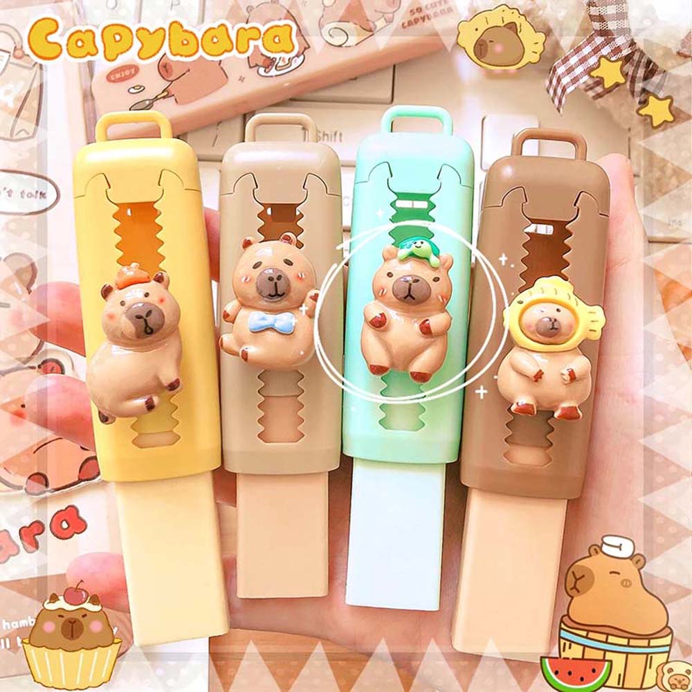 

Retractable Capybara Eraser Traceless Pencil Rubber Cute Push Pull Eraser Gifts 4 Styles/set