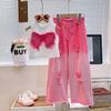 Ropa de Verano para Niñas Conjunto de Dos Piezas de Jeans sin Mangas para Niños Moda de Verano para Niñas