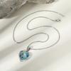 Women Heart Locket Necklace Pendant, Vintage Seashell Inlay Stainless Steel Jewelry Waterproof